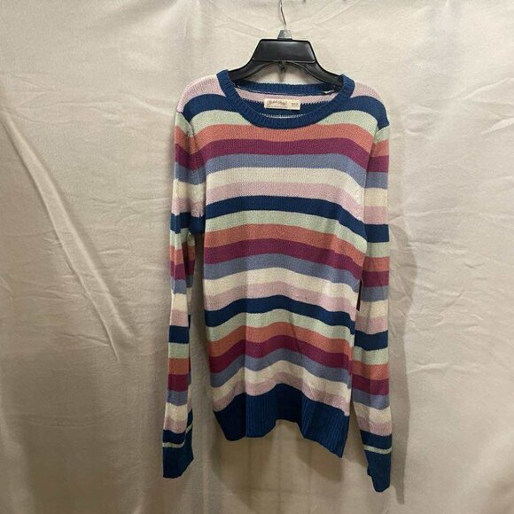NWT Faded Glory Women's Striped Multi-Color Rainbow Sweater - Picture 1 of 6